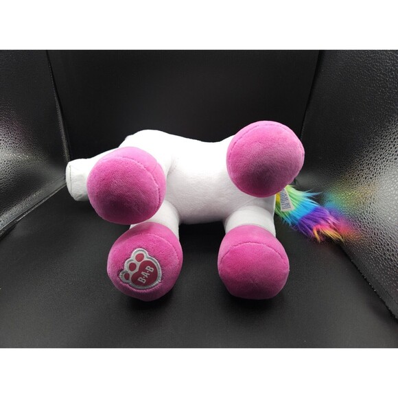 Build A Bear BABW Neon Rainbow Unicorn Plush Stuffy 2017 Stuffed Animal - Picture 5 of 6